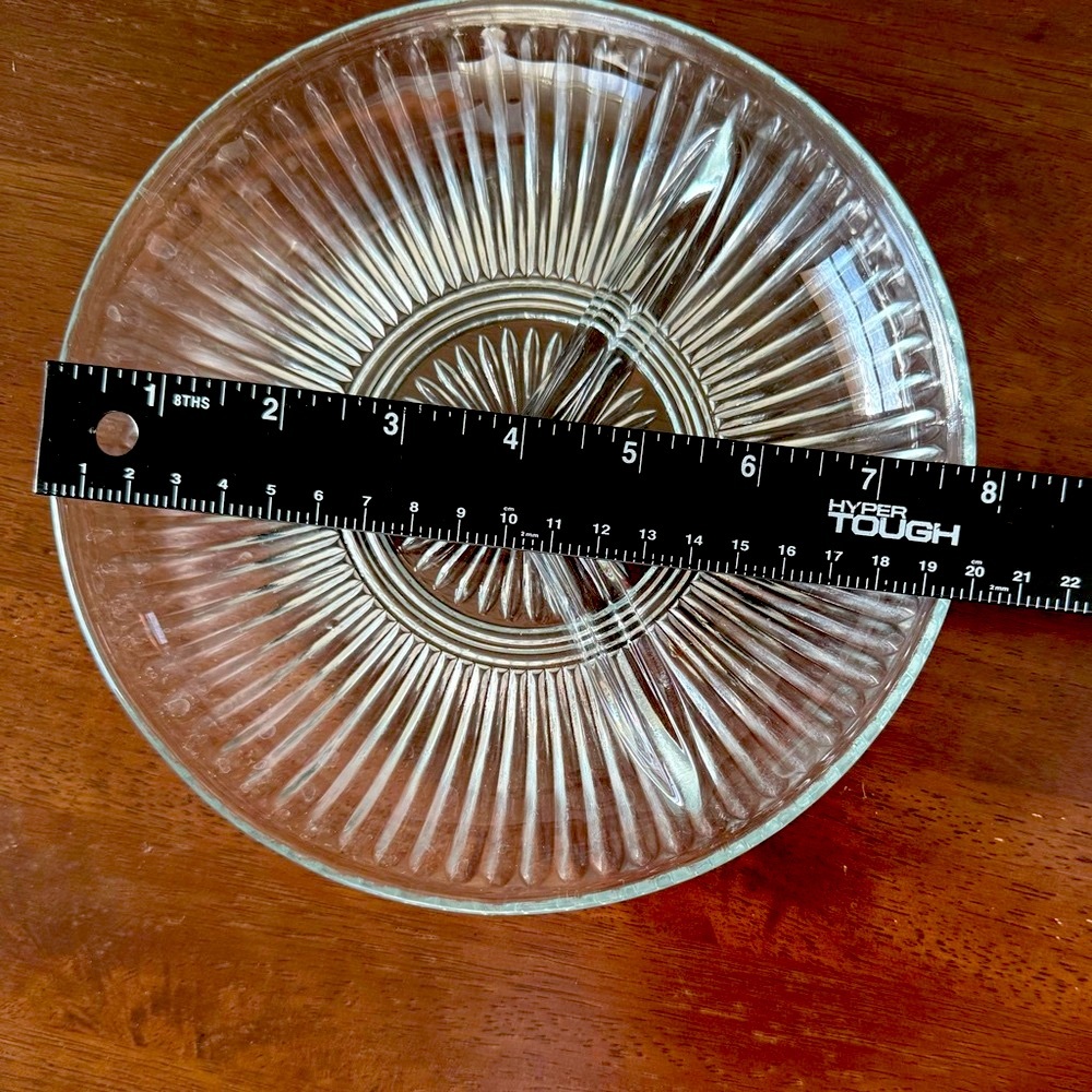Vintage KIG Indonesia Ribbed Glass 3 Part Relish Tray Candy Nut Trinket Dish 8” - Picture 4 of 5